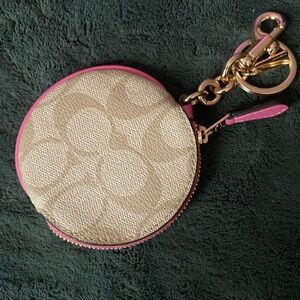 Coach Beige and Pink Coin Pouch